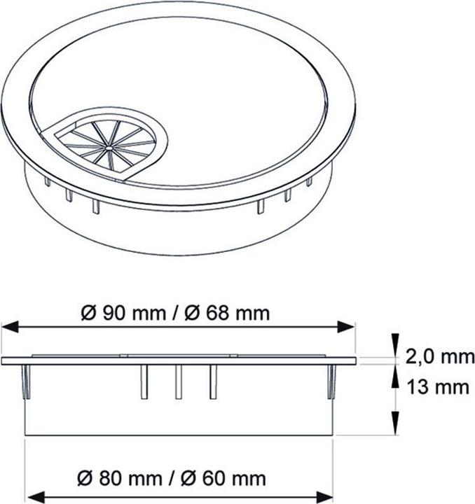 Immagine prodotto OK-Line Kabeldurchlass (Foro cavo, 6 cm)