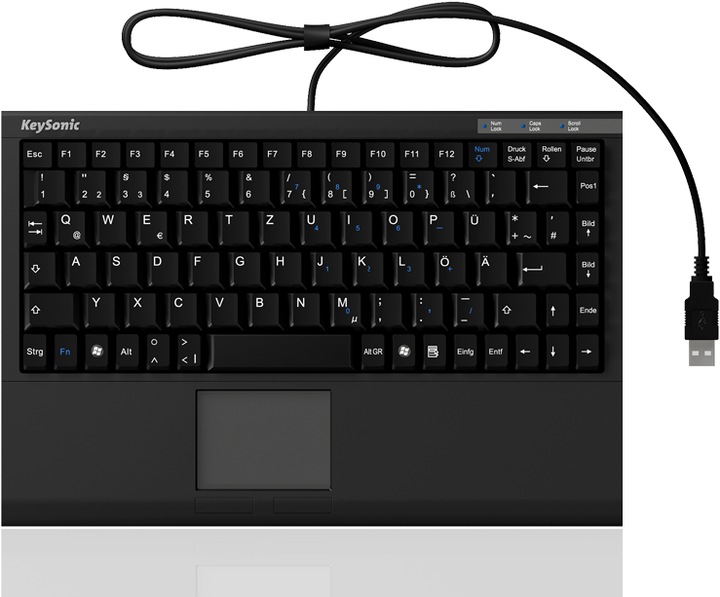 Produktbild KeySonic TAS ACK-540U+ Corded (DE) MINI Touchpad SoftSkin sw (DE, Kabelgebunden)
