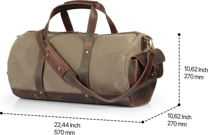 Produktbild Only-Bags.Store Handgefertigte Weekender-Tasche aus feinstem Leder, hochwertige, strapazierfähige Reisetasche aus