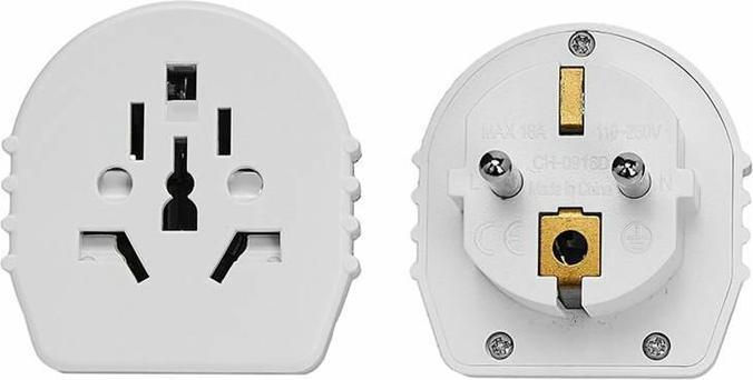 Image du produit MicroConnect petravel15 Adaptateur de fiche d'alimentation pour prise de courant (58 mm, 58 mm, 45 mm) blanc