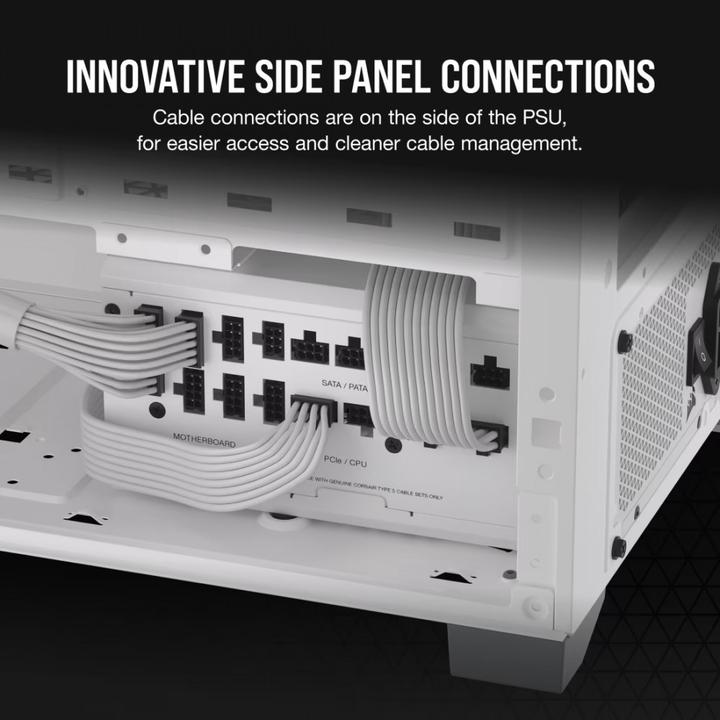 Produktbild Corsair RMx Shift White Series, RM1200x Shift White, 1200 Watt, 80 PLUS GOLD Certified, Fully Modular Power (1200 W)