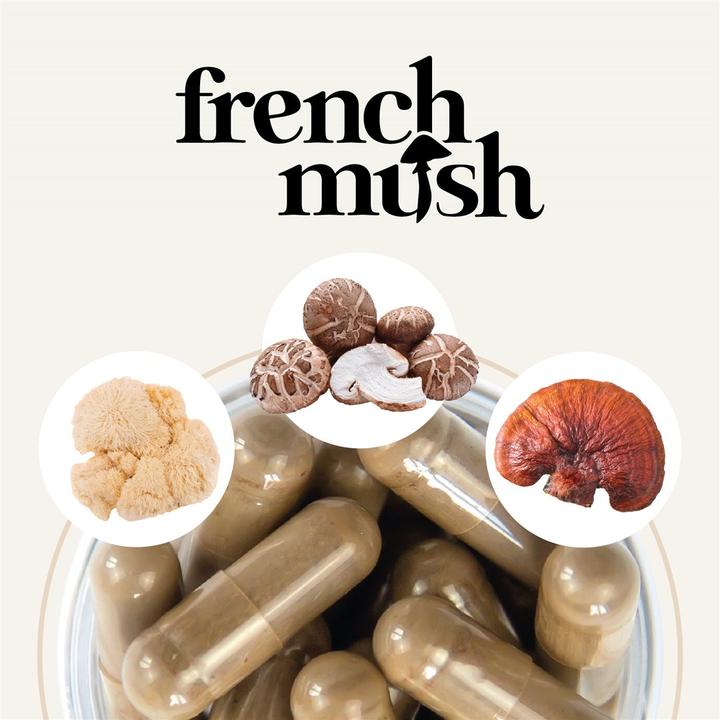 Actual product image French mush 3-Fache Pilz-Extraktmischungskapseln (56 Piece, Capsules)