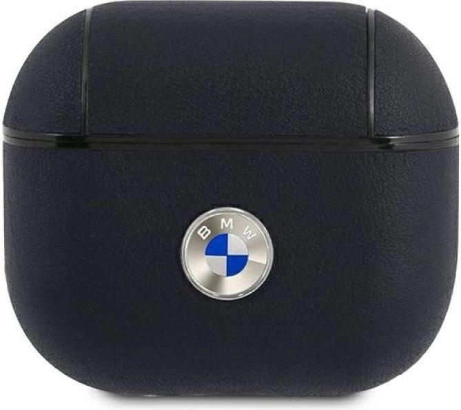 BMW BMA3SSLNA AirPods 3 cover granatowy/navy Geniune Leather Silver Logo (Headphone sleeve)