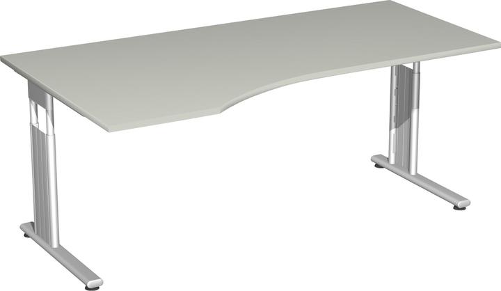 Produktbild Geramöbel PC-Schreibtisch l Lichtgr 1800x800-1000x680 grau (180 x 80 x 82 cm)