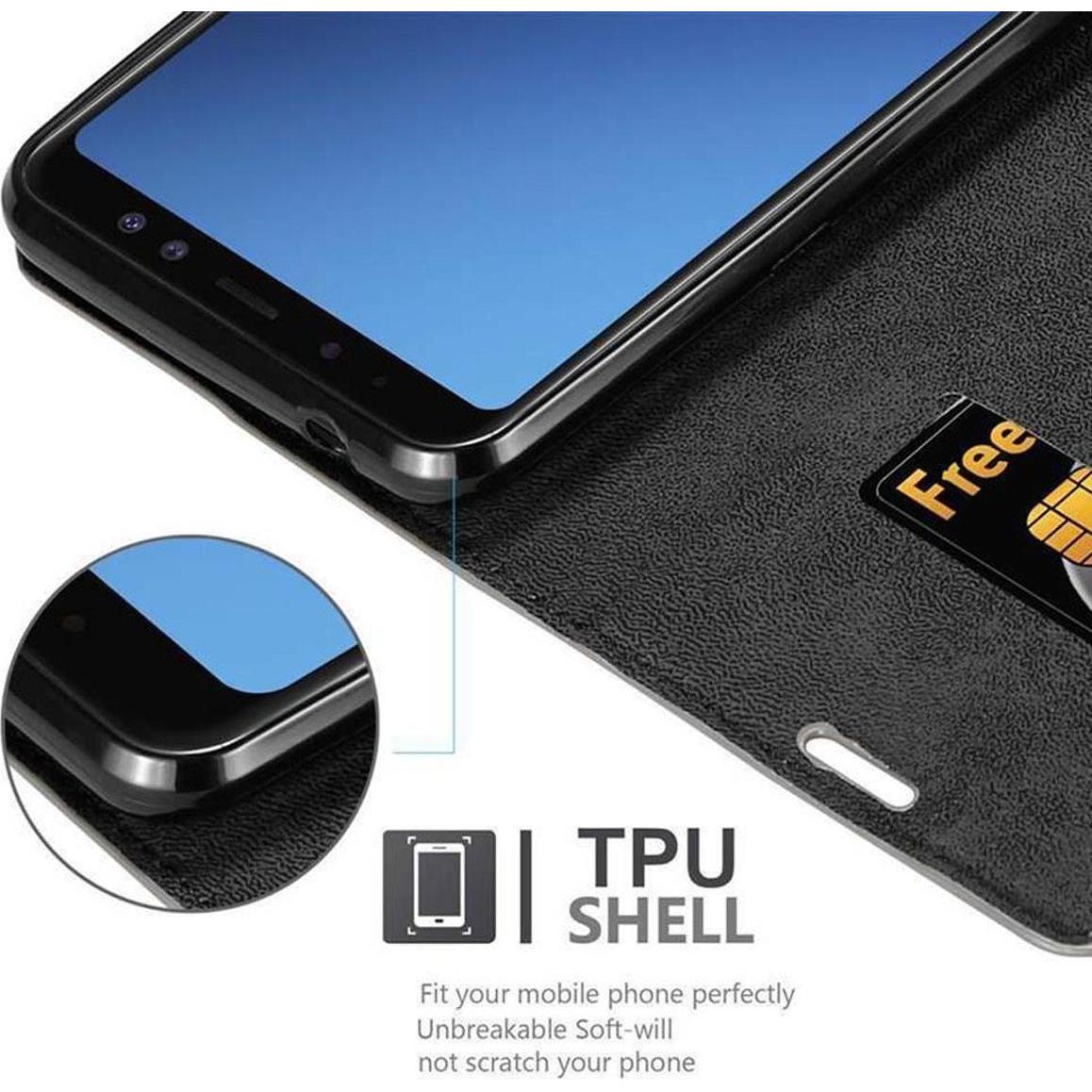 Thumbnail - Cadorabo Book Invisible Magnet Cover (Samsung Galaxy A8 (2018)), Smartphone Hülle, Braun