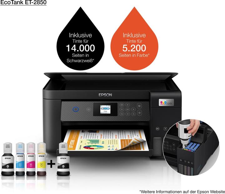 Actual product image Epson EcoTank ET-2850 (Ink tank, Colour)