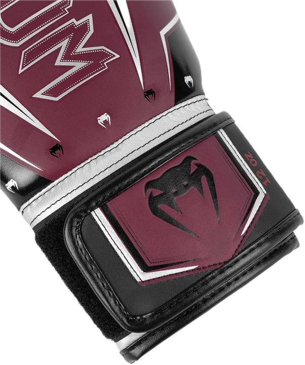 Actual product image Venum Elite Evo Boxing Gloves - Burgundy/Silver - 10 Oz (10 OZ)