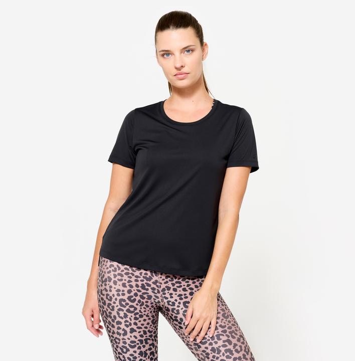 Produktbild Domyos Women's Short-Sleeved Fitness T-Shirt - Smoky Black (M)