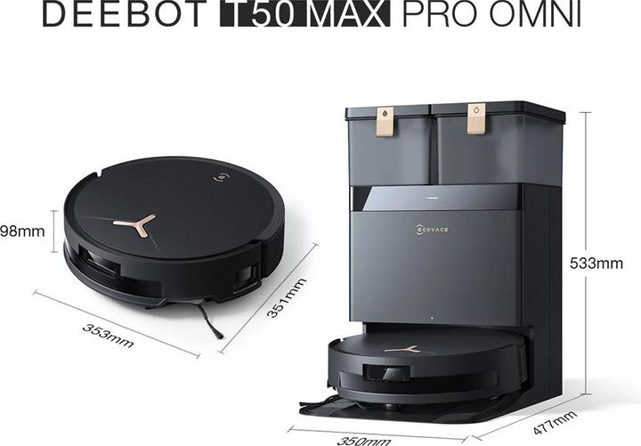 Actual product image Ecovacs Deebot T50 Max Pro Omni Gen2 (18500 Pa, Wiping cloth)