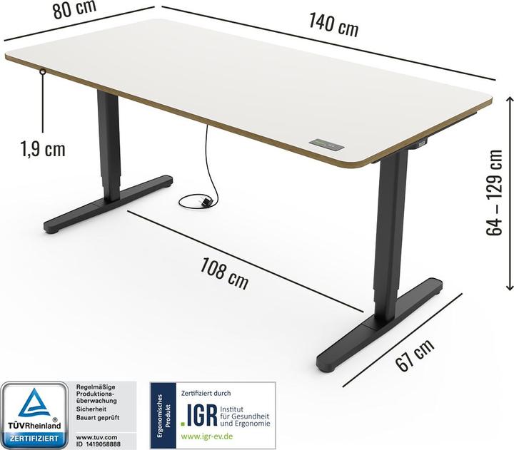 Immagine prodotto Yaasa Desk Pro (140 x 80 cm)