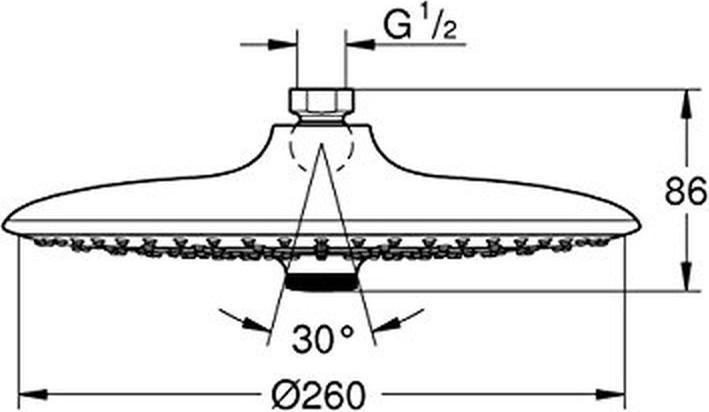 Actual product image Grohe Kopfbrause Euphoria 260 26455000 26 cm chrom (3 Beam types, 17 l/min)