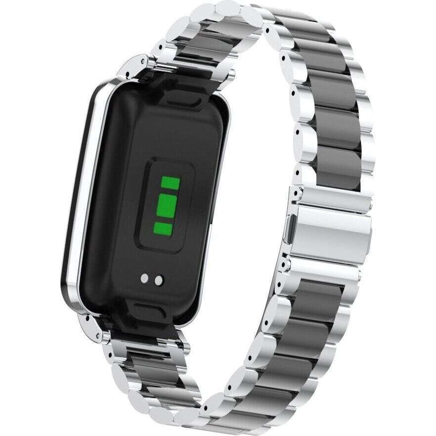 Thumbnail - Strap-it Stahlarmband (Edelstahl), Uhrenarmband, Schwarz, Silber