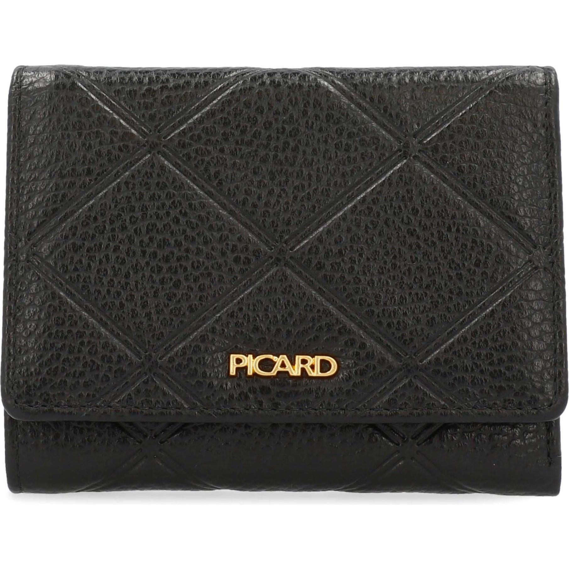 Picard, Damen, Portemonnaie, Broadway 1 Geldbörse RFID Schutz Leder 12.5 cm, Schwarz