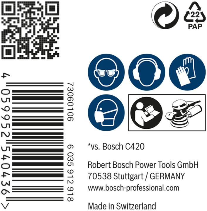 Immagine prodotto Bosch Professional Zubehör Expert M480 Rete di levigatura per levigatrice rotorbitale, 150 mm, G 320, 50 pezzi (320)