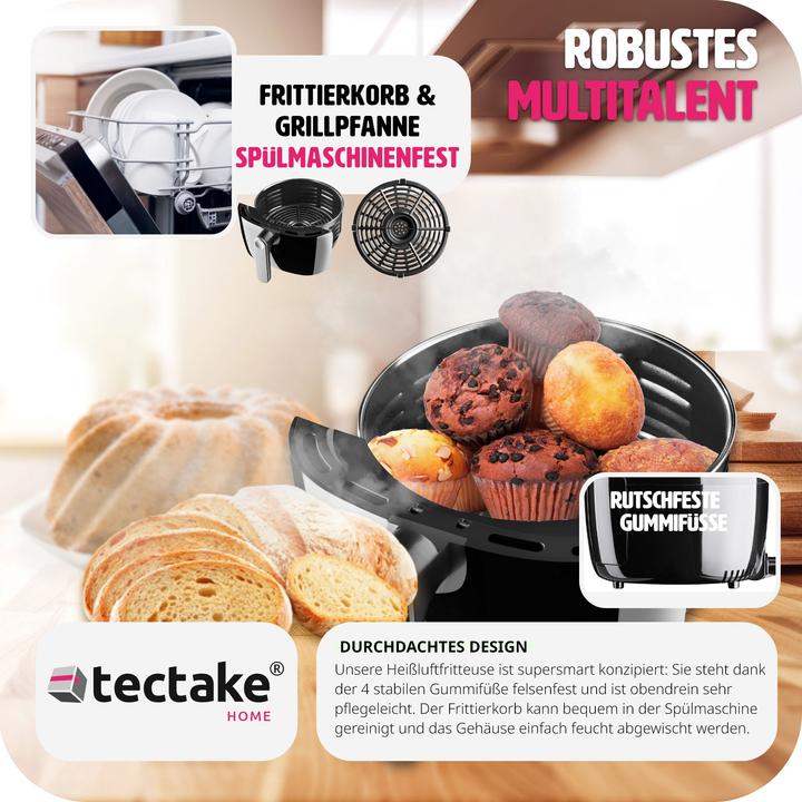 Actual product image tectake Air fryer Yaiza - 4.3 l capacity - Recipes booklet included