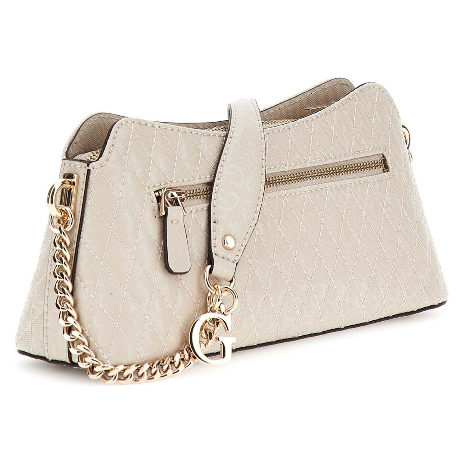 Guess, Damen, Handtasche, Betula Top Zip Shoulder Bag, Beige