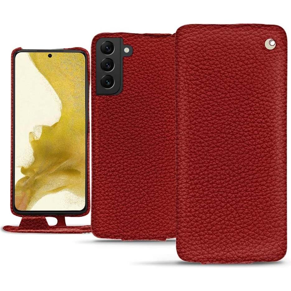 Noreve Lederschutzhülle vertikal (Samsung Galaxy S22+), Smartphone Hülle, Rot