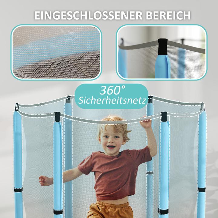 Produktbild Aiyaplay Kinder Trampolin Stahl, Kunststoff Hellblau (140 cm)