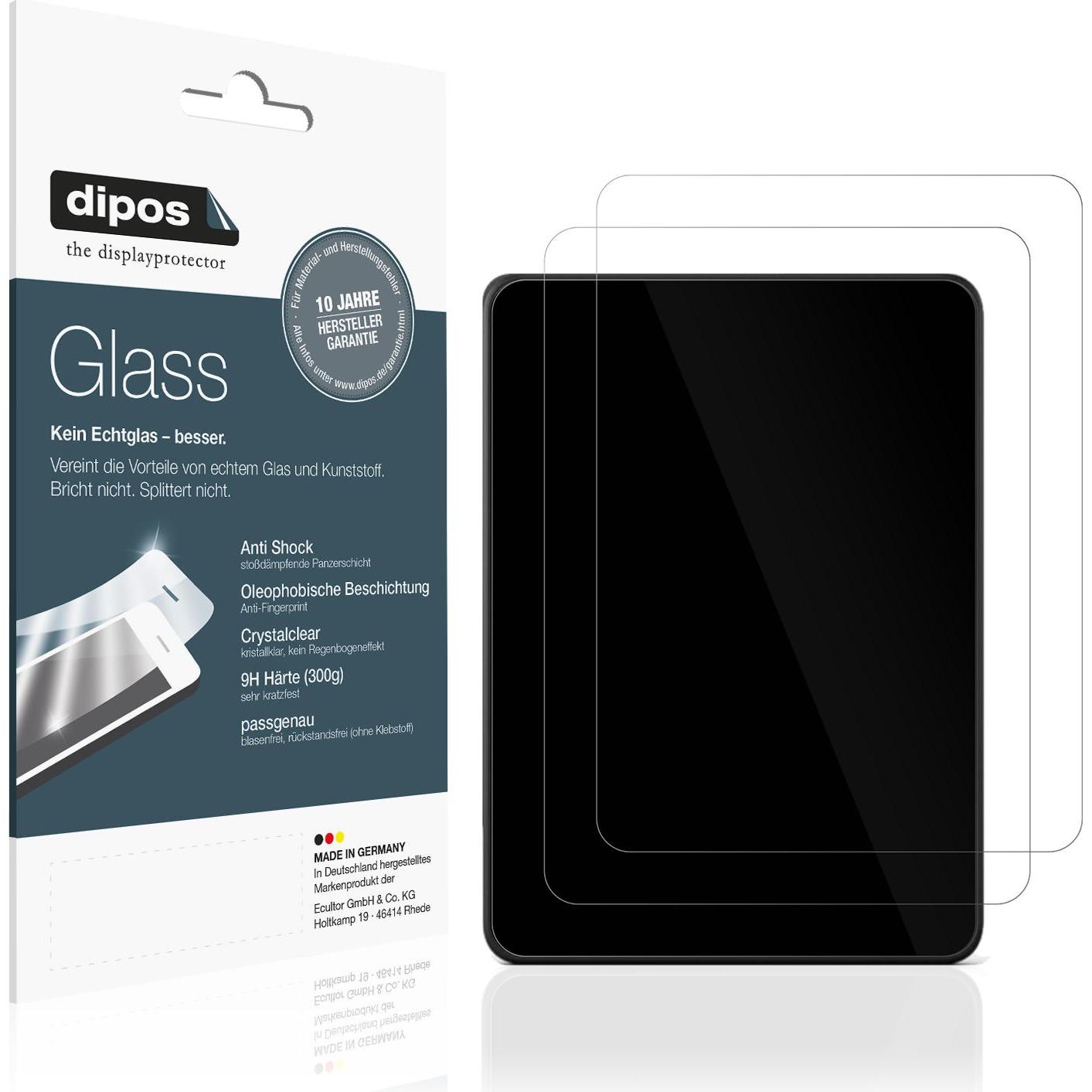Dipos Anti-Shock Displayschutz 9H, eReader Zubehör, Transparent