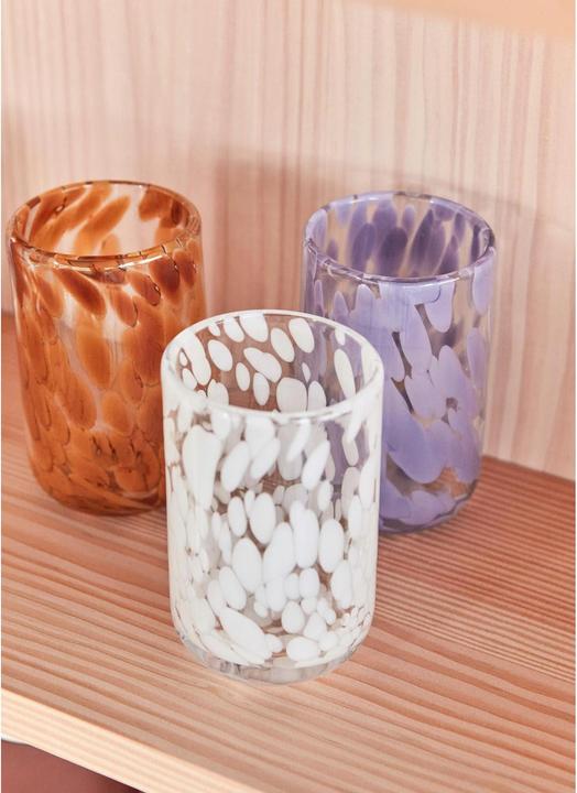 Produktbild OYOY Living Trinkglas Jali 200 ml, 1 Stück, Transparent/Weiss (0.20 l, 1 x)