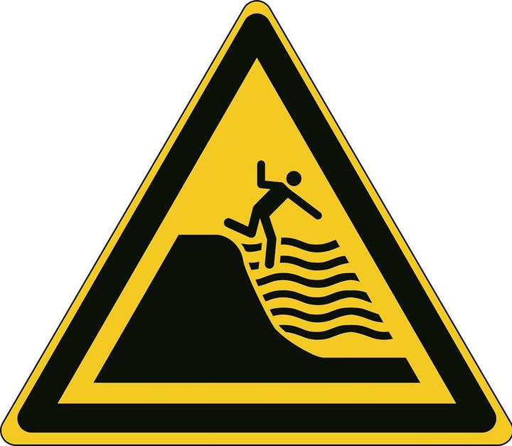 Produktbild Brady ISO-Sicherheitsschild - Warnung vor plötzlich abfallendem Strand