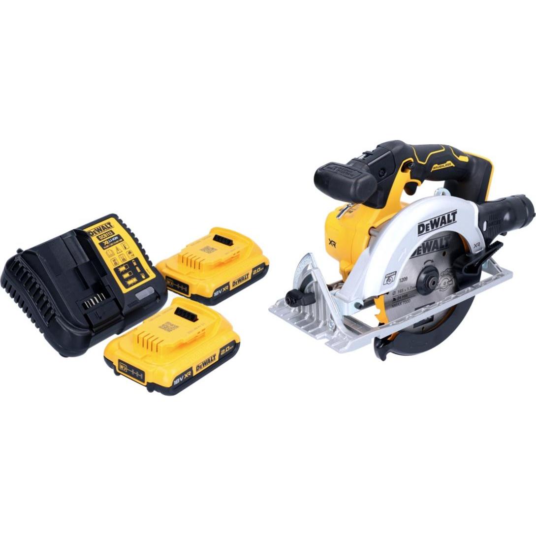 Thumbnail - DeWalt, Handkreissäge, DCS 565 D2 Akku Handkreissäge 18 V 165 mm Brushless + 2x Akku 2,0 Ah + Ladegerät