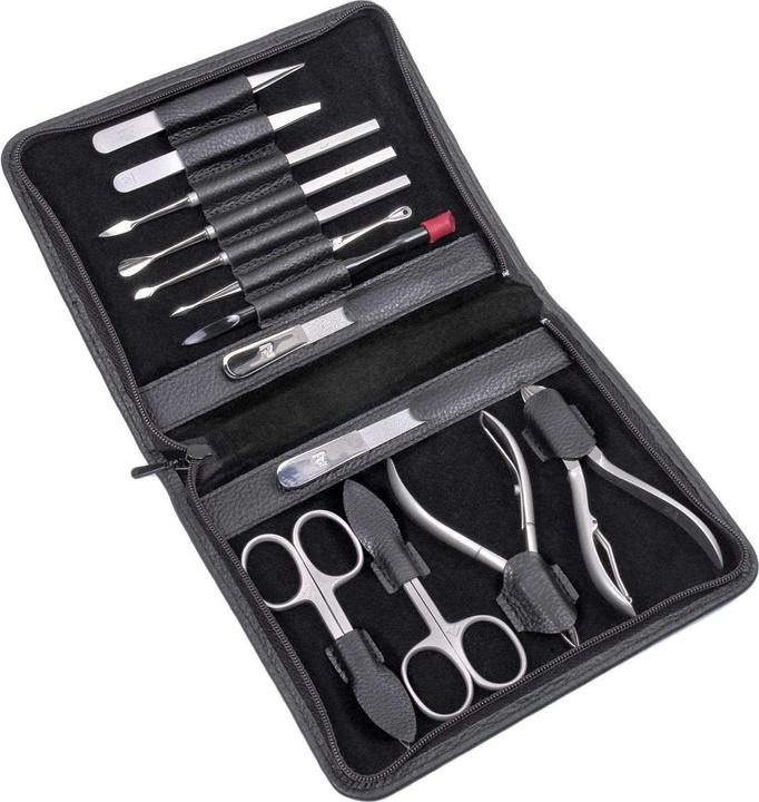 Immagine prodotto Sacher TR800R.1504 - Astuccio per manicure da 13 pezzi Set manicure nero (pelle)