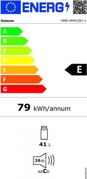 Energie-Label Heinner HMB-HM41SE++ (41 l)