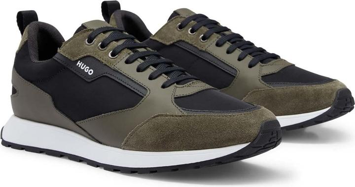 Actual product image HUGO Mens Icelin Suede Panel Running Trainers (38)