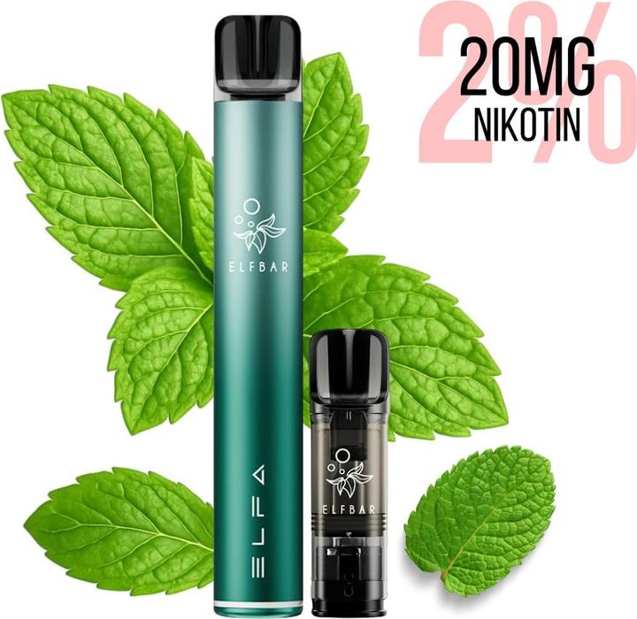 Actual product image Elfbar Elfa Kit Pro 2ml  Twilight Cyan & Spearmint (Freshness, Spearmint)