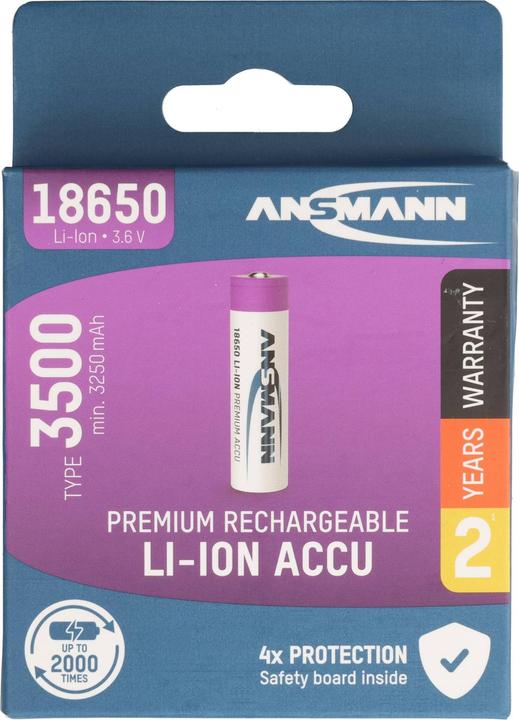 Image du produit Ansmann 18650 (1 pcs, 18650, 3350 mAh)