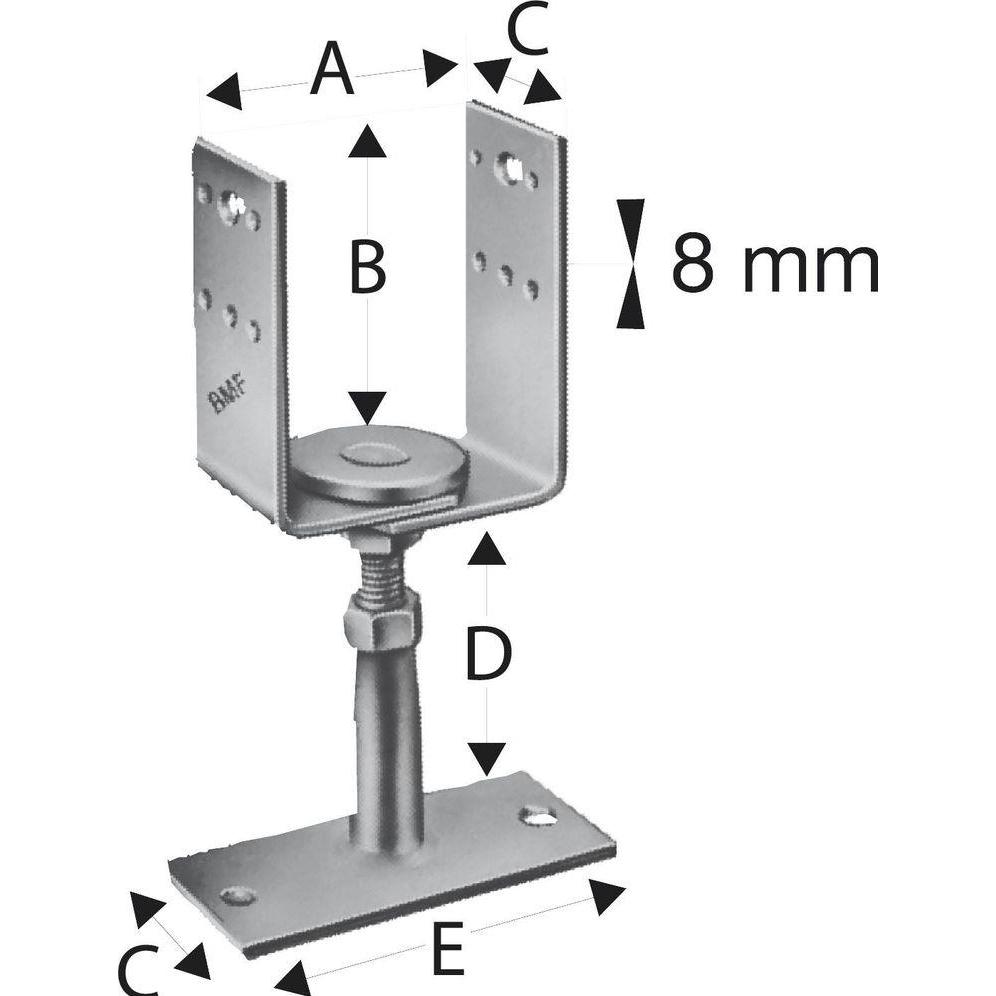 Thumbnail - Simpson Sst, Baubeschläge + Holzverbinder, Stützenfuss (Stützenfuss, 1 Stk.)