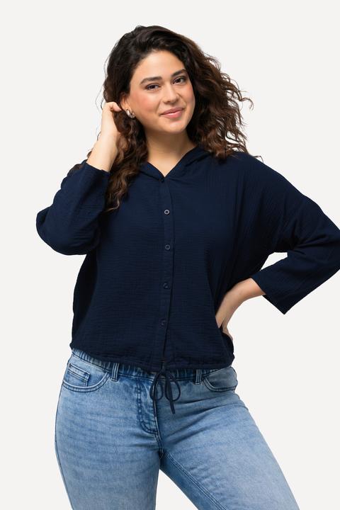Image du produit Ulla Popken Blouse oversized en mousseline oversized à manches 3/4 (58)