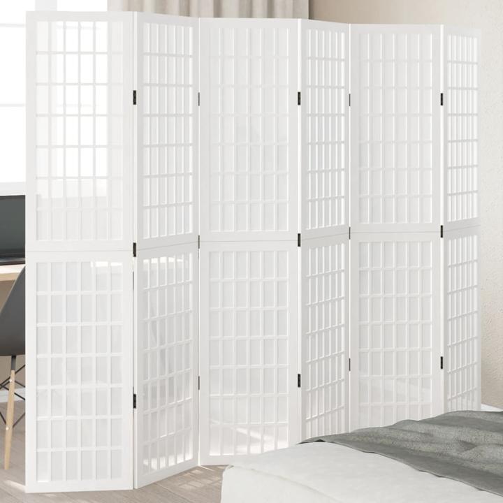 Image du produit vidaXL Séparation de pièce Paravent Mur d'Espagne 6 pcs. blanc bois massif