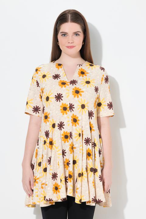 Produktbild Ulla Popken T-Shirt, Blüten, Tunika-Ausschnitt, Halbarm (54)