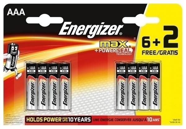 Immagine prodotto Energizer Max Alcalino (8 pz., AAA)