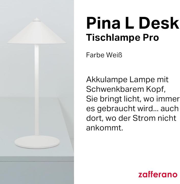 Image du produit Zafferano Draagbare Tafellamp mit Touch Control, dimmbar, drehbarer Kopf, aussen geeignet