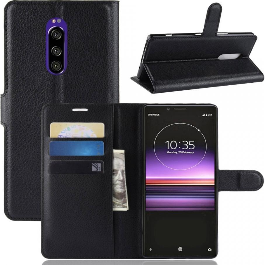 Screenguard Sony Xperia 1 Leather Guard Lederhülle (Sony Xperia 1), Smartphone Hülle, Schwarz