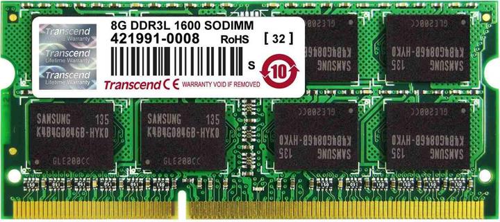 Transcend 8Gb,DDR3,1600MHz,SDRAM,200pin SODIMM (1 x 8GB, 1600 MHz, DDR3-RAM, SO-DIMM)