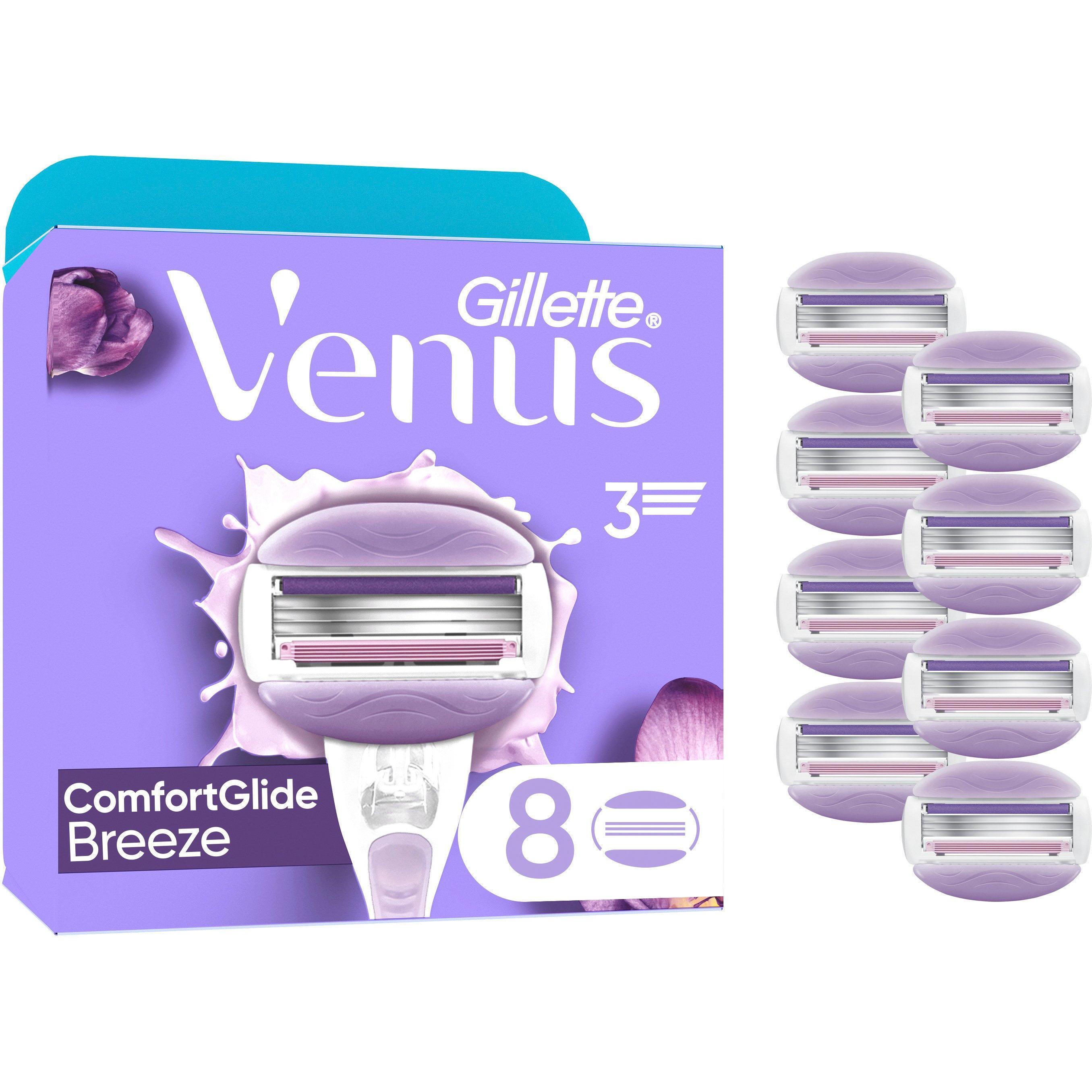 Venus Optic, Lametta, Venus - Gillette Venus ComfortGlide Breeze Razor Blades - Purple/White - 8 pcs (8 x)