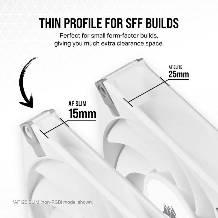 Actual product image Corsair iCUE AF120 RGB Slim wh 120mm CO-9050164-WW (120 mm, 1 x)