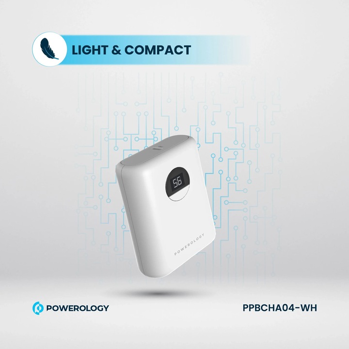Actual product image Powerology Ultra-Compact Power Bank 10000mAh PD 20W (10000 mAh, 20 W)