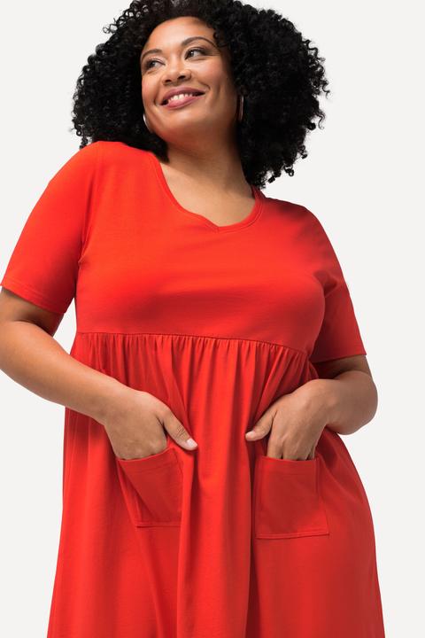 Produktbild Ulla Popken Jerseykleid, Empirenaht, A-Linie, V-Ausschnitt, Halbarm (46, 48)