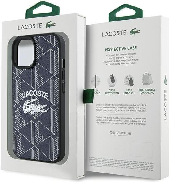 Image du produit Lacoste LCHMP15SPIGV iPhone 15 / 14 / 13 6.1" granatowy/navy hardcase Monogram Vintage Logo MagSafe (Apple iPhone 15)