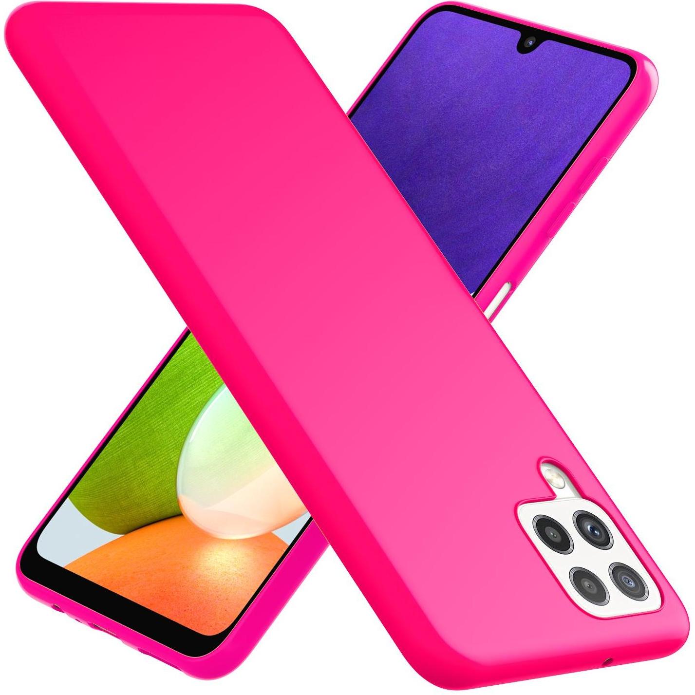 Nalia Neon Silikon Handyhülle (Samsung Galaxy A22), Smartphone Hülle, Pink