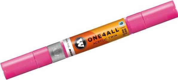 Actual product image Molotow Marqueur pour Maquettes - One4All Twin - Acrylique Rose Fluo - 1,5/4mm - -200 - 15 cm (1x)