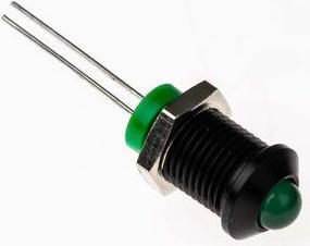 Produktbild RS PRO LED vorst 8mm sw Lötpins 2VDC grün IP67