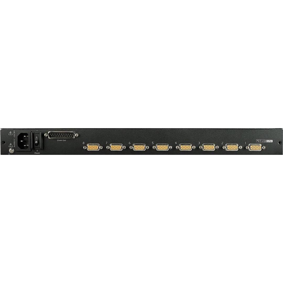 Thumbnail - APC 43.18 cm - 17 Z Rack LCD Console - US Tastatur - mit 8 Port Analog KVM Switch, KVM Switch, Schwarz