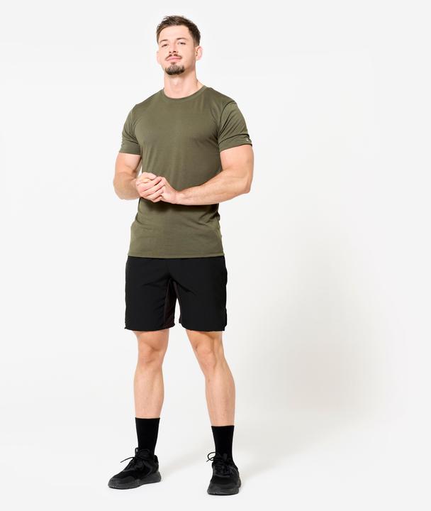 Produktbild Domyos Men's Slim-Fit Breathable Cross Training T-Shirt - Khaki (L)