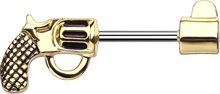 Immagine prodotto Star Piercing Barbell Stab Revolver vergoldet (Ottone, Acciaio chirurgico 316L)